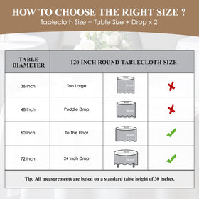 Aocoz round tablecloth-draped-table-setup highlights soft drape and elegant dining ambiance.
