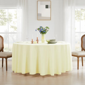 Aocoz ivory tablecloth in multiple sizes to fit different tables