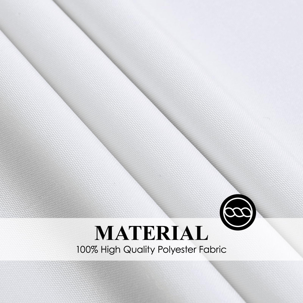 Aocoz round tablecloth size guide image indicates 90-132 inch options.