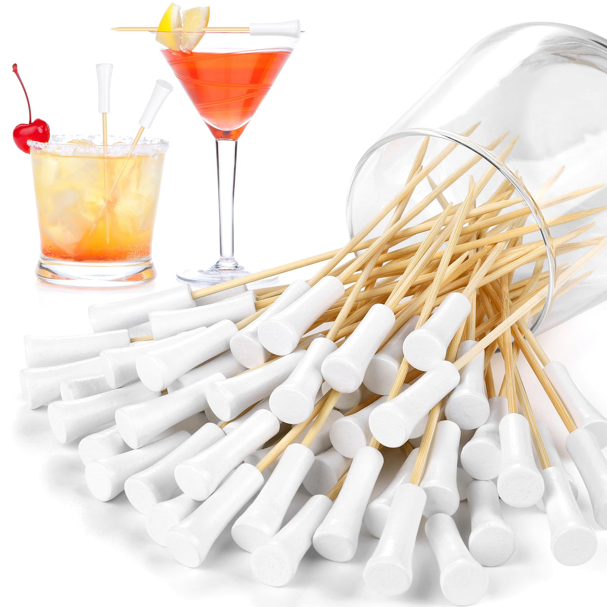 Aodaer golf ball end picks decorate appetizers and drinks with easy piercing