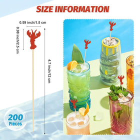 Aodaer wooden cocktail sticks feature crayfish design for decorative food.