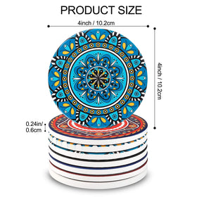 AODINI mandala coaster pattern 4 cork-backed grip prevents slips