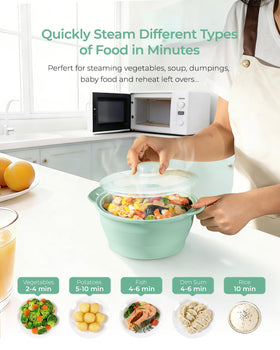 AODISTUCE 42oz capacity steamer in use for family meals