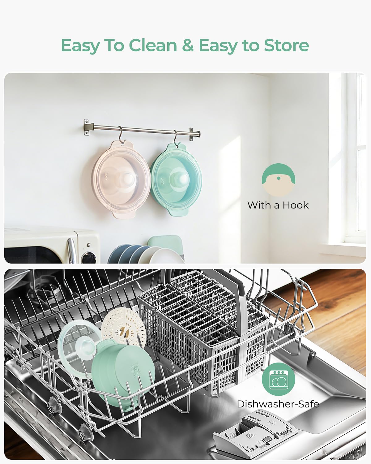 AODISTUCE dishwasher-safe steamer simplifies cleanup after quick meals.