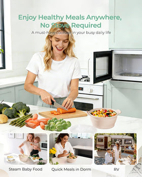 AODISTUCE microwave steamer suits small kitchens, dorms, and offices.