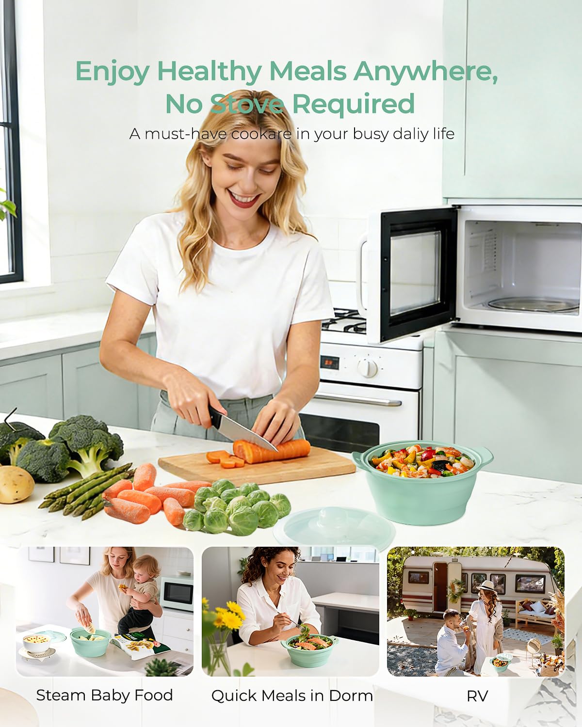 AODISTUCE multi-use steamer for vegetables, dumplings, and fish