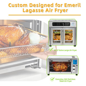 AODPWEN air fryer pan for Emeril Lagasse 26qt enables stable baking and roasting.