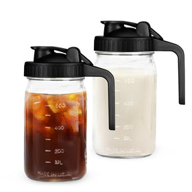 AoeJarry 32oz mason jar with pour spout for mess-free pouring