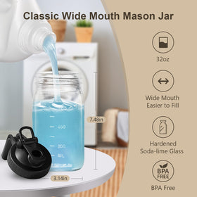 AoeJarry airtight seal lid on 32oz jar keeps contents fresh.