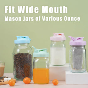 AoeJarry wide-mouth lids compatible with all brands for versatility