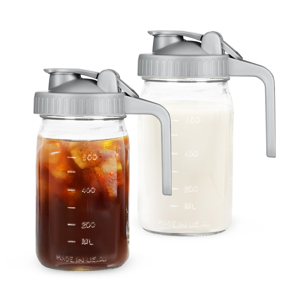 AoeJarry 32oz cream pitcher jar with lid for organized kitchen storage.