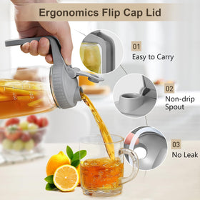 AoeJarry wide-mouth jar with pour spout ideal for precise pouring.