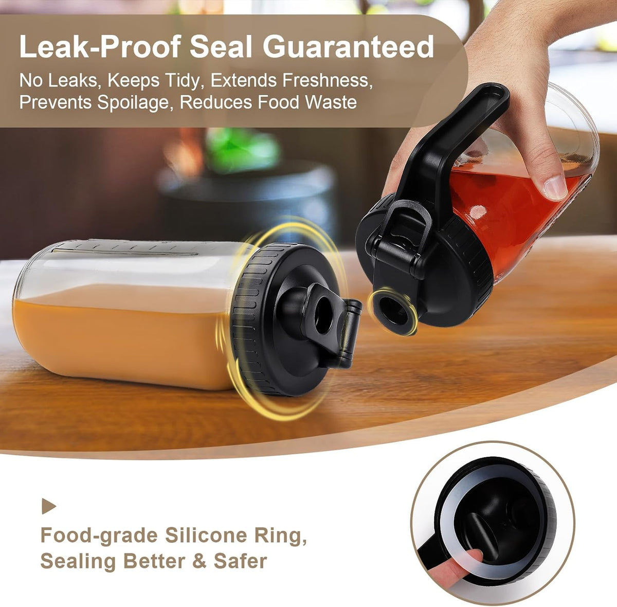 Clear glass shows contents at a glance for easy prep in coffee or tea