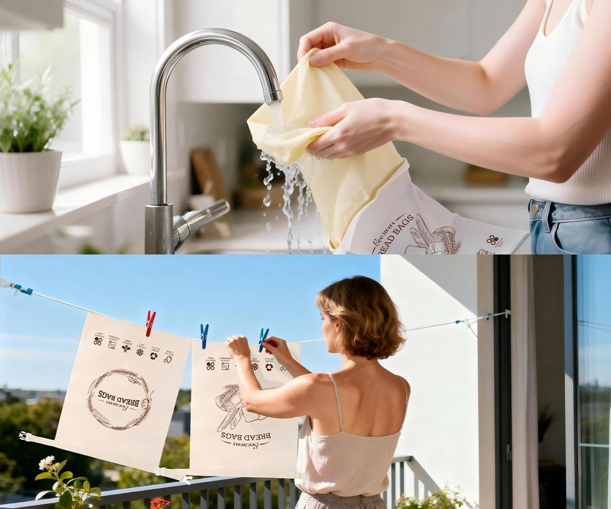 Aofmee beeswax bread bag easy cleaning and air drying