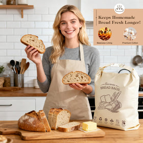 Aofmee beeswax bread bag inside view shows breathable lining