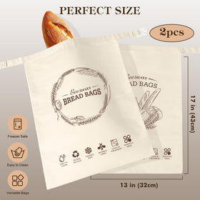 Aofmee beeswax bread bag natural cotton exterior protects bread during transport