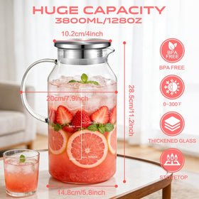 Aofmee borosilicate glass pitcher showcasing durability for hot and cold drinks