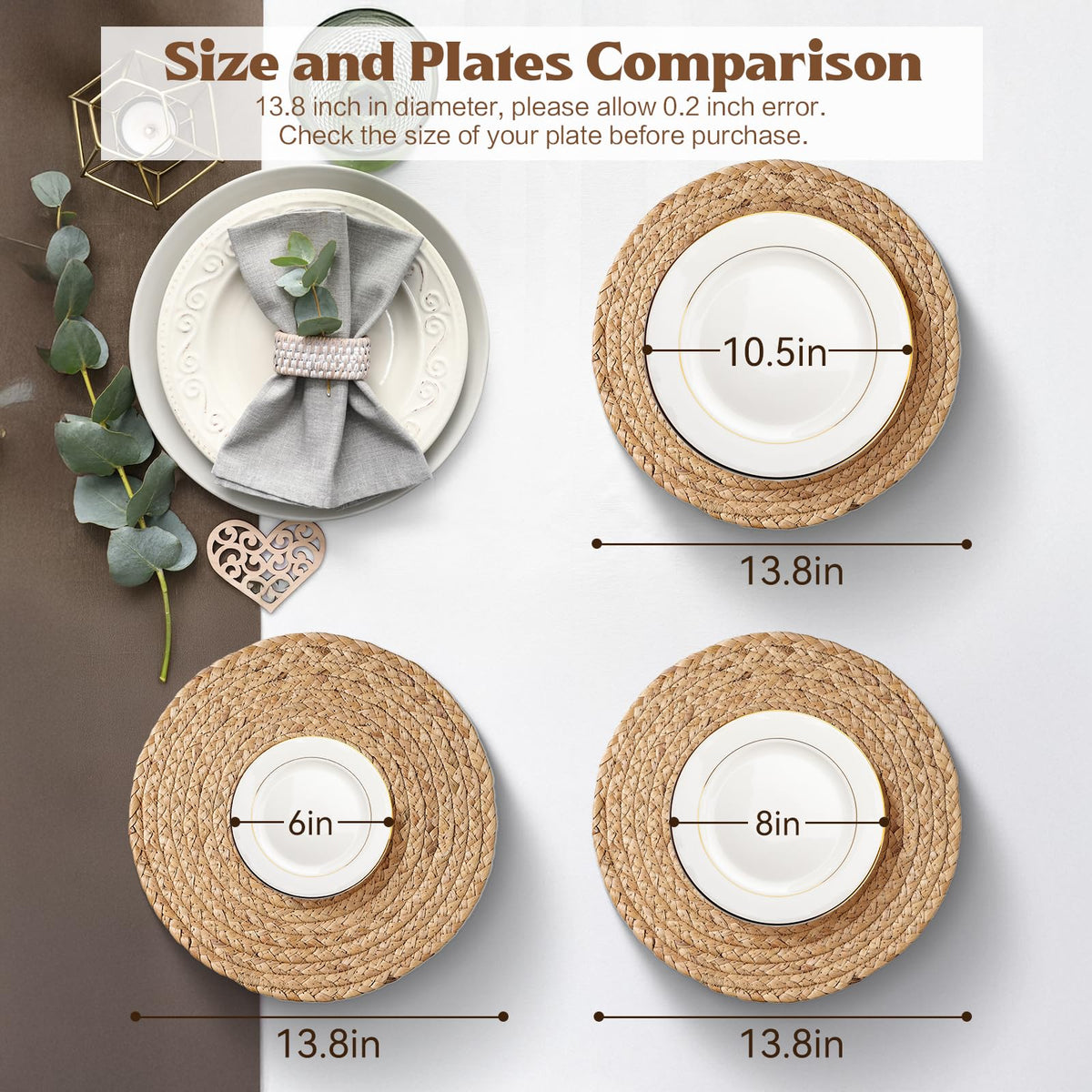 Aofmee natural-tone placemats add subtle elegance to any table.