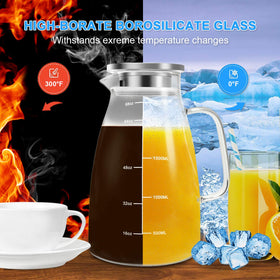 Aofmee pitcher ergonomic handle offers easy, comfortable pouring.