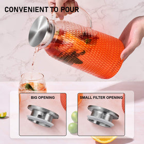 Aofmee wide-mouth glass carafe for easy filling and cleaning.