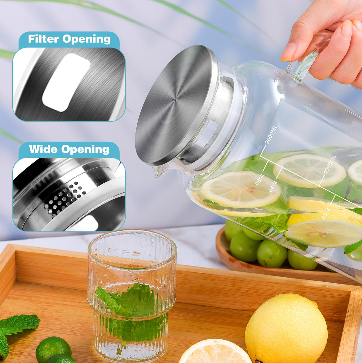 Aofmee two pouring modes with spout and built-in filter.
