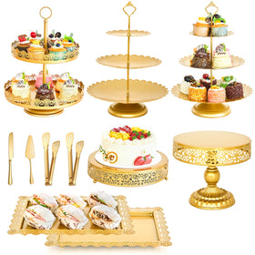 Aofure gold 3-tier cake stand for elegant wedding desserts