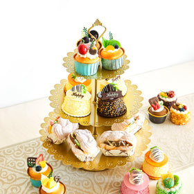 Aofure gold 3-tier cake stand adds height to party desserts