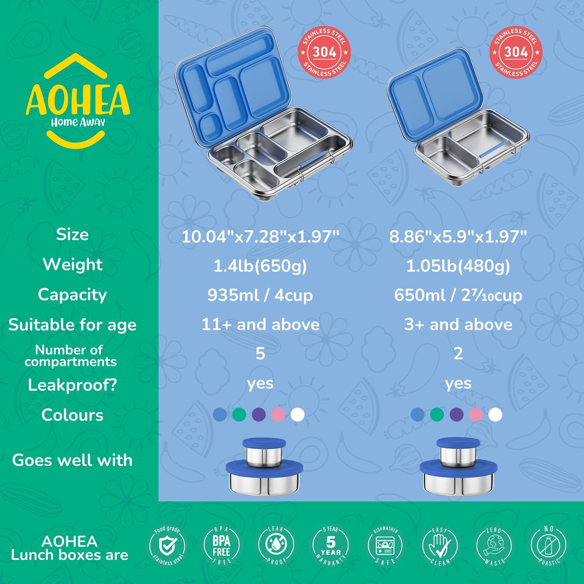 AOHEA bento box non-toxic BPA-free materials for safe kid meals