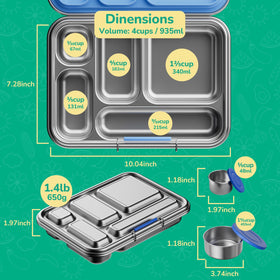 AOHEA bento box kids green dishwasher-safe design enables easy cleanup