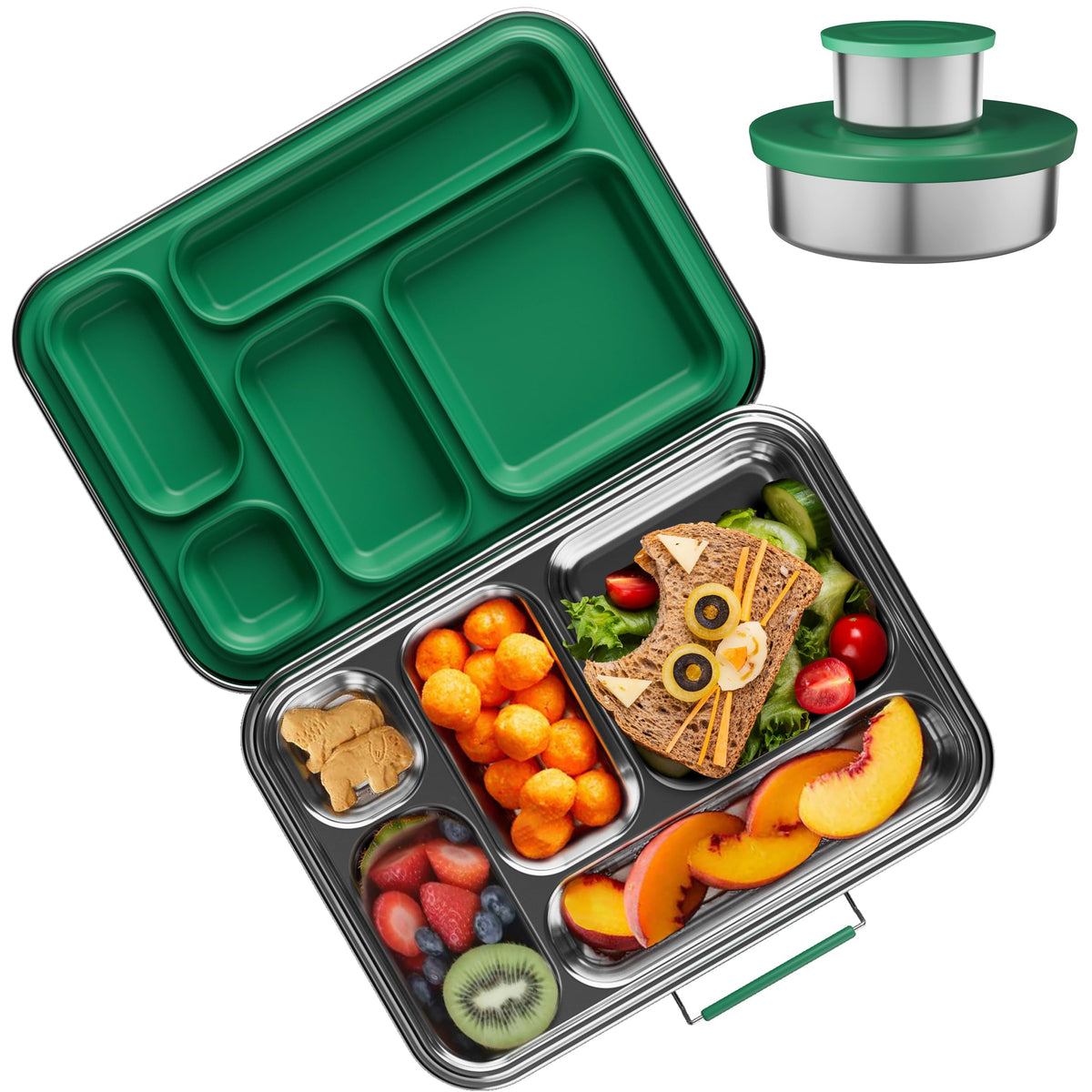 AOHEA bento box for kids with lid-open view for easy packing