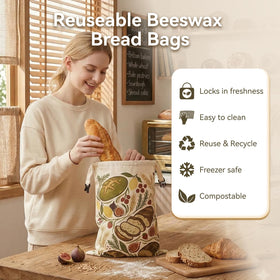AOILONLI XL beeswax lining provides breathable freshness for crusty loaves.