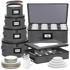 Aokeyee plate organizers protect dinnerware during moves and storage.