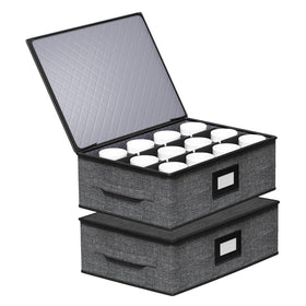 Aokeyee cup storage box with reinforced construction protecting dinnerware during handling