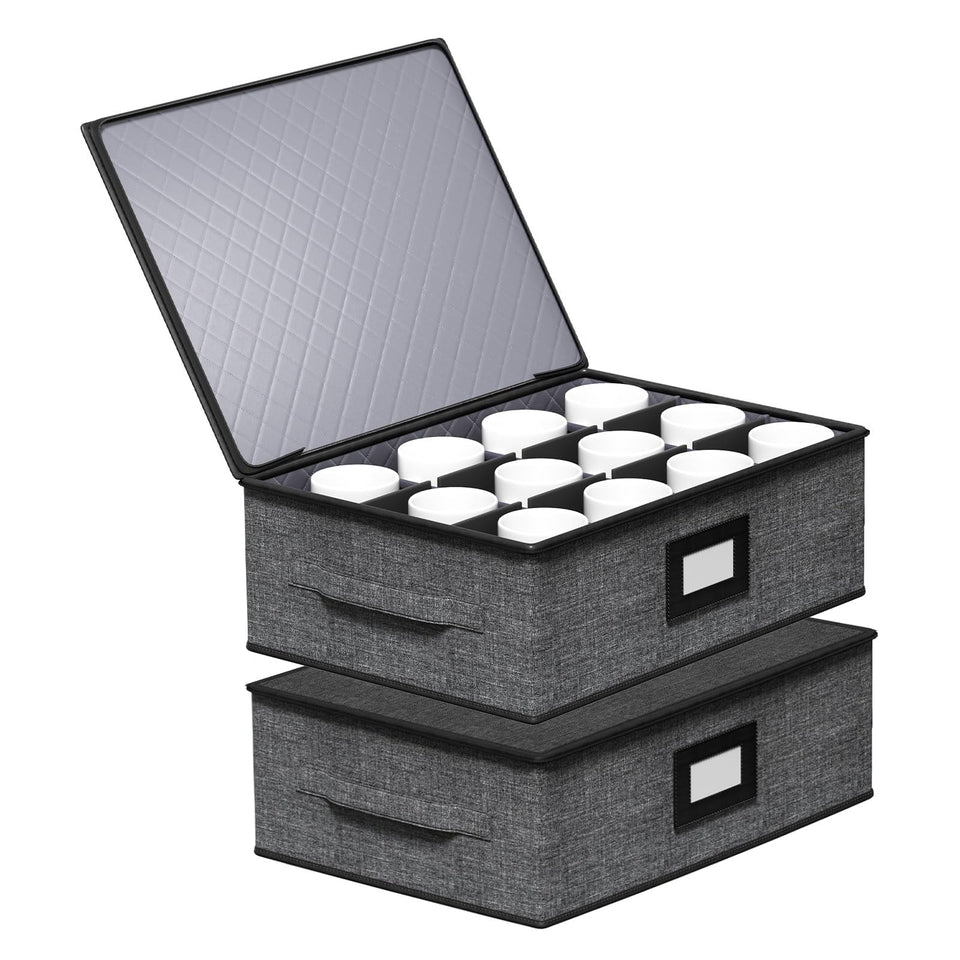 Aokeyee cup storage box with reinforced construction protecting dinnerware during handling
