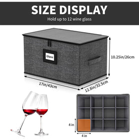Aokeyee hard-shell stemware case in grey keeps glasses safe during transport.