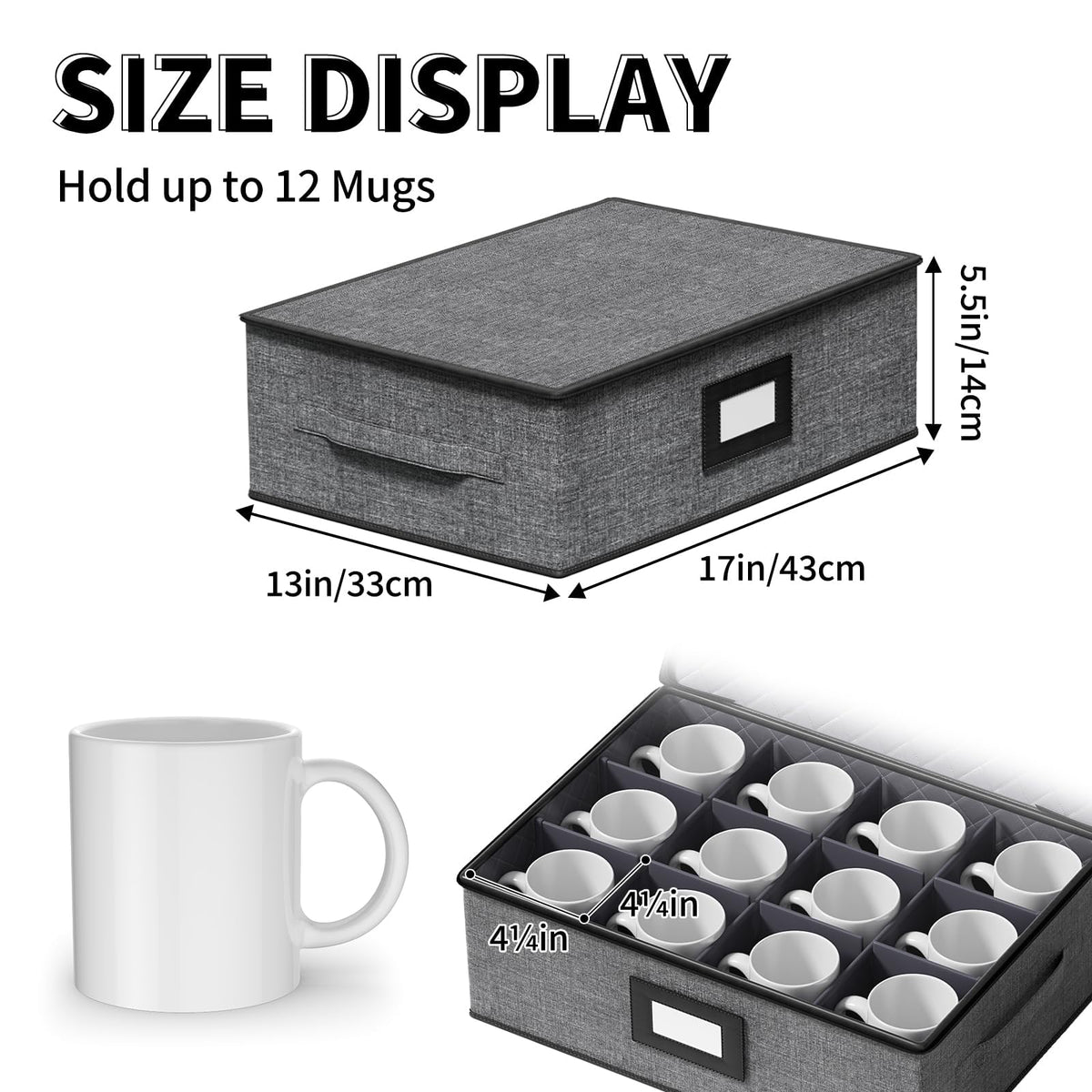Aokeyee large-capacity mug storage showing two organizers for 24 mugs