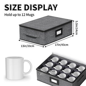 Aokeyee large-capacity mug storage showing two organizers for 24 mugs