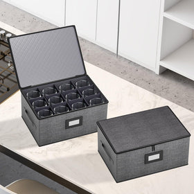 Aokeyee stackable design saves vertical cabinet space for tidy storage.