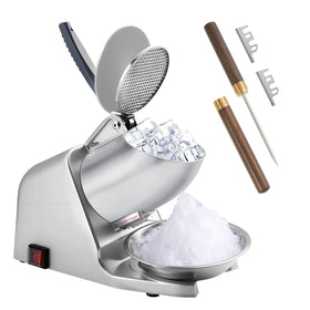 AOLTCUZ 186lbs/hr dual-blade ice shaver in action for crowd-friendly shaved ice.