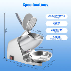 AOLTCUZ 300W motor delivers smooth ice crushing for drinks and desserts.