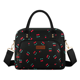 Aomeskoitoy cherry lunch bag with shoulder strap keeps meals organized.