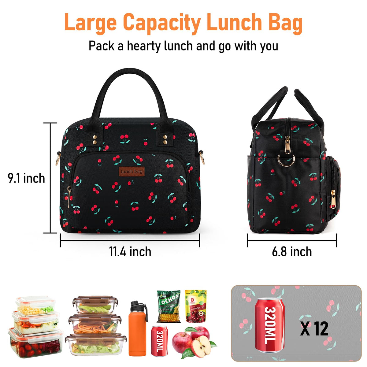 Aomeskoitoy insulated lunch box offers 11.5 liters of storage.