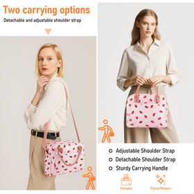 Aomeskoitoy large-capacity lunch bag fits two lunch boxes and drinks.