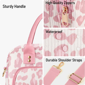 Aomeskoitoy lunch bag side pockets keep cups or umbrellas handy.