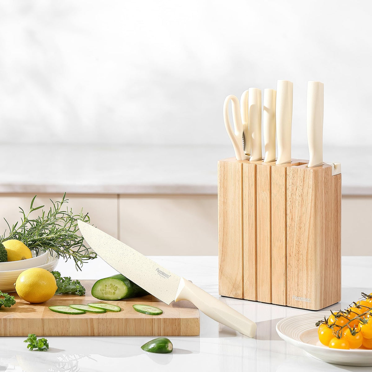 Aomiesen 7-inch santoku knife for versatile chopping and dicing