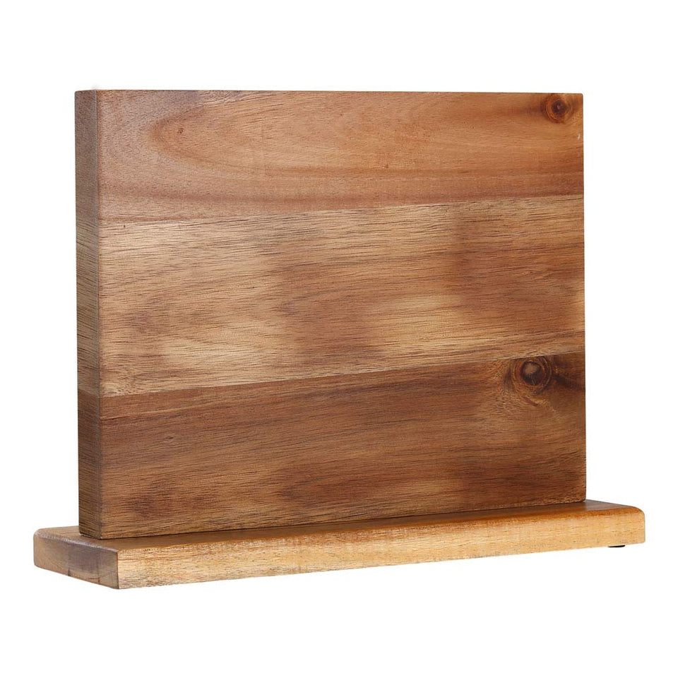 Aomiesen knife block with acacia wood base for secure knife storage.
