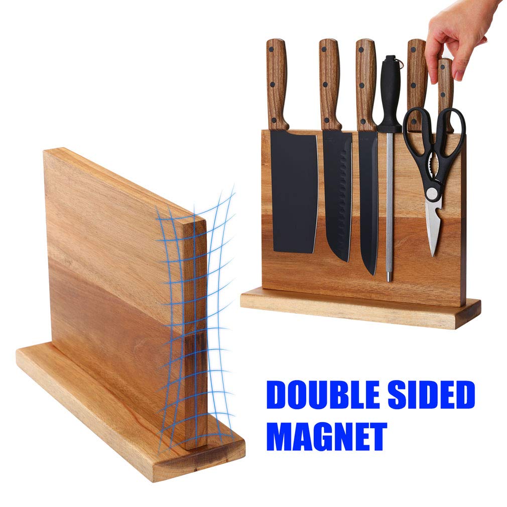 Aomiesen knife block with anti-skid base keeping the unit stable.