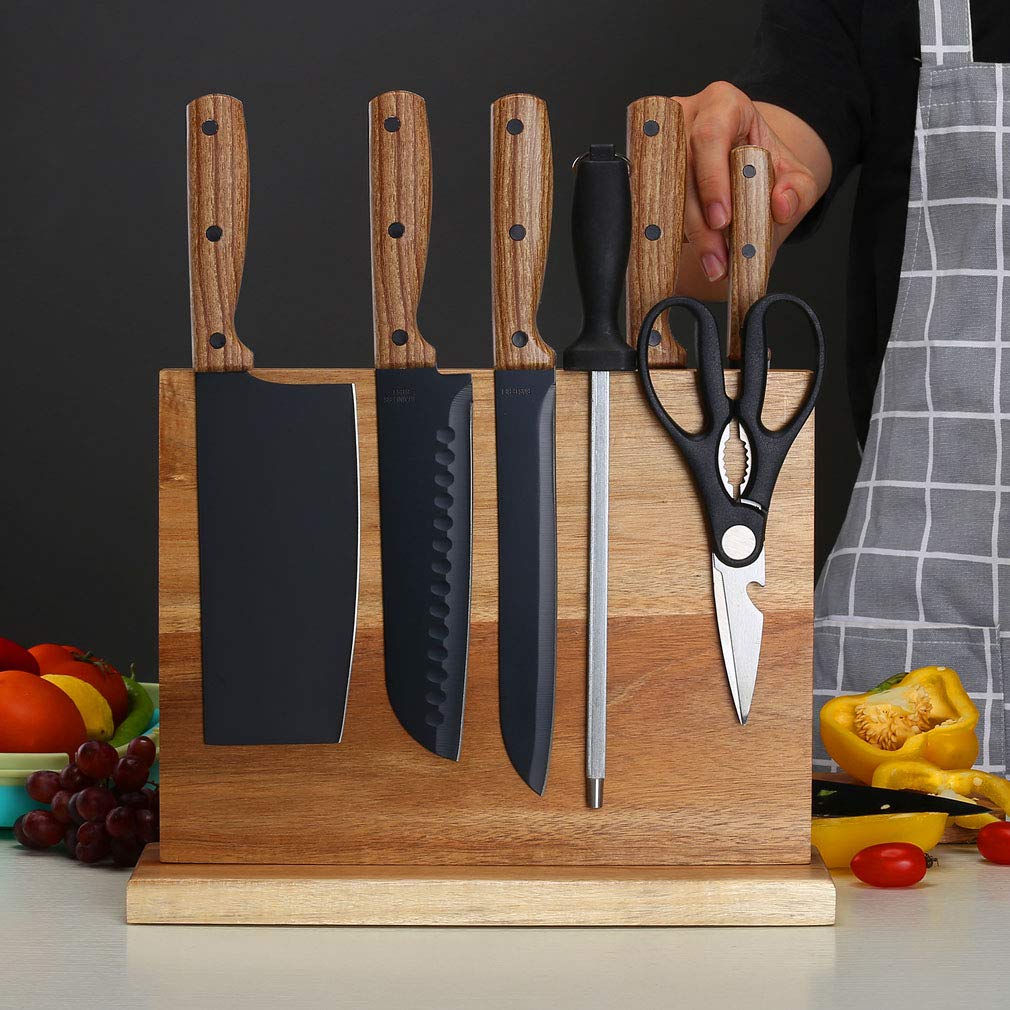 Aomiesen knife block surface finished with natural oil for easy cleaning.