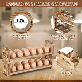 AOOHOOA egg holder with handles, portable countertop storage.