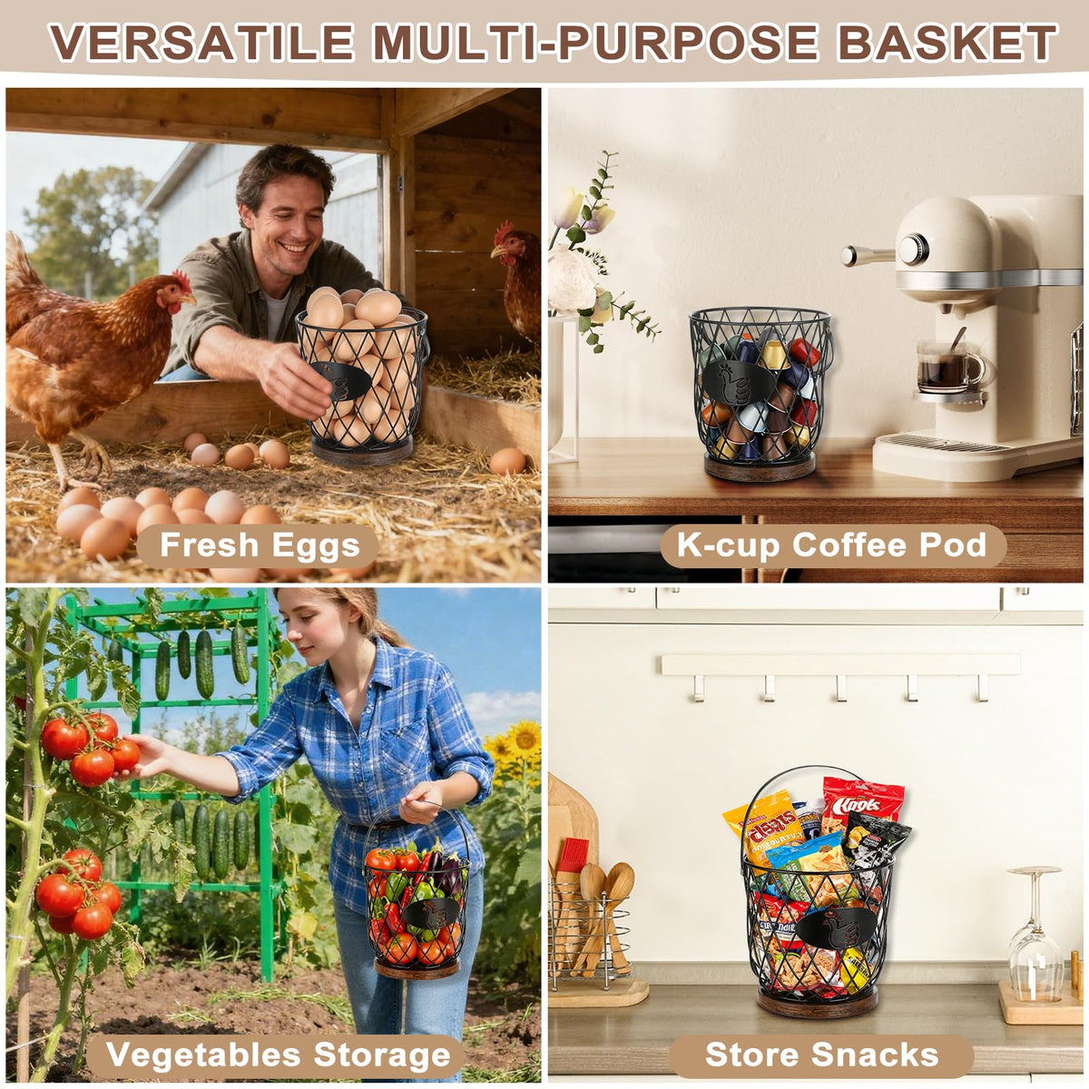 AOOHOOA garden harvest basket for fruits and vegetables